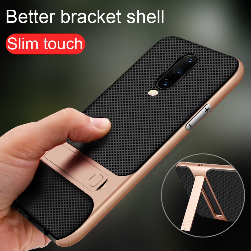 Ốp lưng điện thoại mỏng Oneplus 3T 5 5t 6 6t 7 Pro Fashion Slim Hidden Holder Stand Soft Phone Case Back Cover