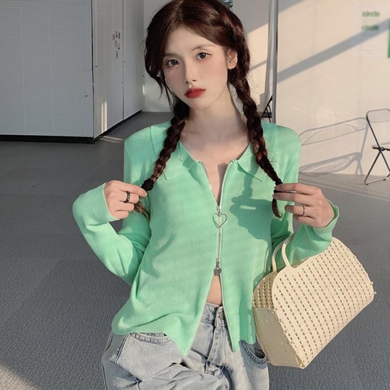 Áo Cardigan Dệt Kim Tay Dài Màu Trơn Phong Cách Hàn Quốc Dành Cho Nữ | BigBuy360 - bigbuy360.vn