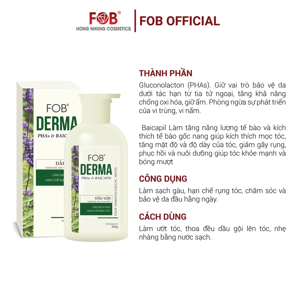 Dầu gội chăm sóc tóc và da đầu - FOB® DERMA