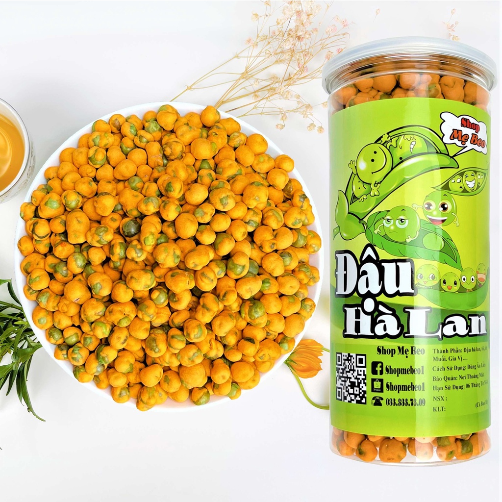 Đậu hà lan sấy tẩm vị Phomai 450Gr Mẹ Beo đồ ăn vặt cực ngon