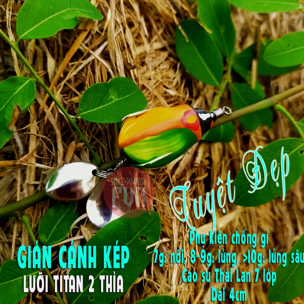 Mồi giả câu lure Gián Cánh Kép, lưỡi Titan 2 thìa độ, Gián Cánh Kép