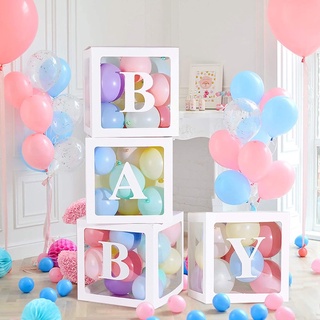 Set 4 hộp giấy BABY trang trí tiệc sinh nhật, concept chụp hình dễ thương