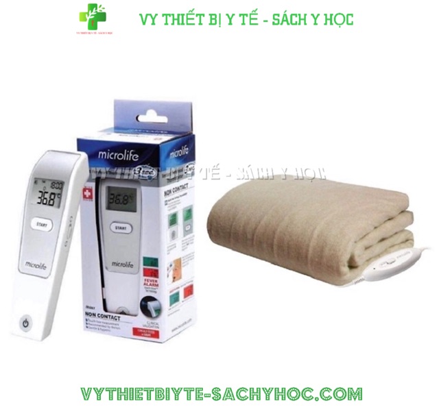 Combo Nhiệt kế hồng ngoại đo trán Microlife FR1MF1 tặng Chăn sưởi điện