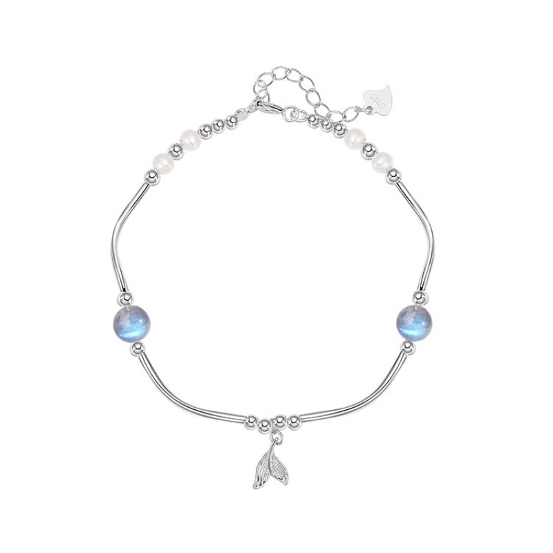 Ladies Moonstone Pearl Fishtail Bracelet Vòng đeo tay có thể điều chỉnh