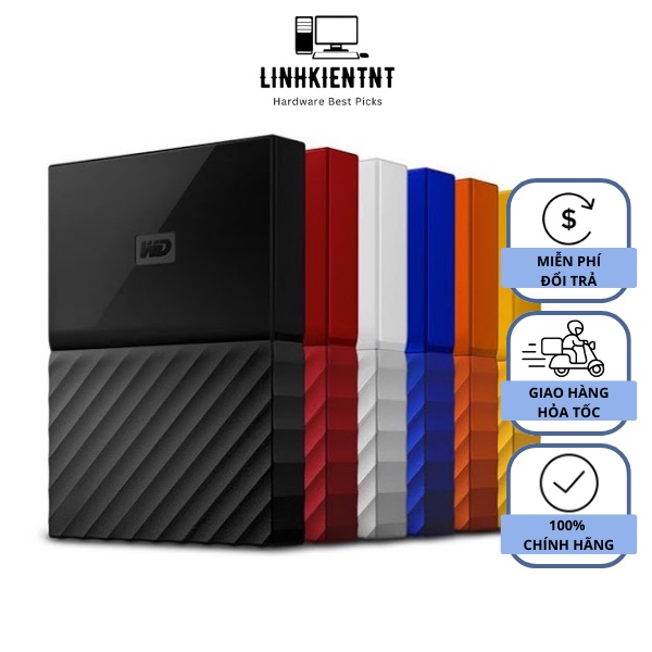 Ổ cứng di động WD My Passport 2TB/4TB Hàng Chính Hãng Bảo Hành 36 Tháng - Tặng Túi Chống Sốc Và USB OTG