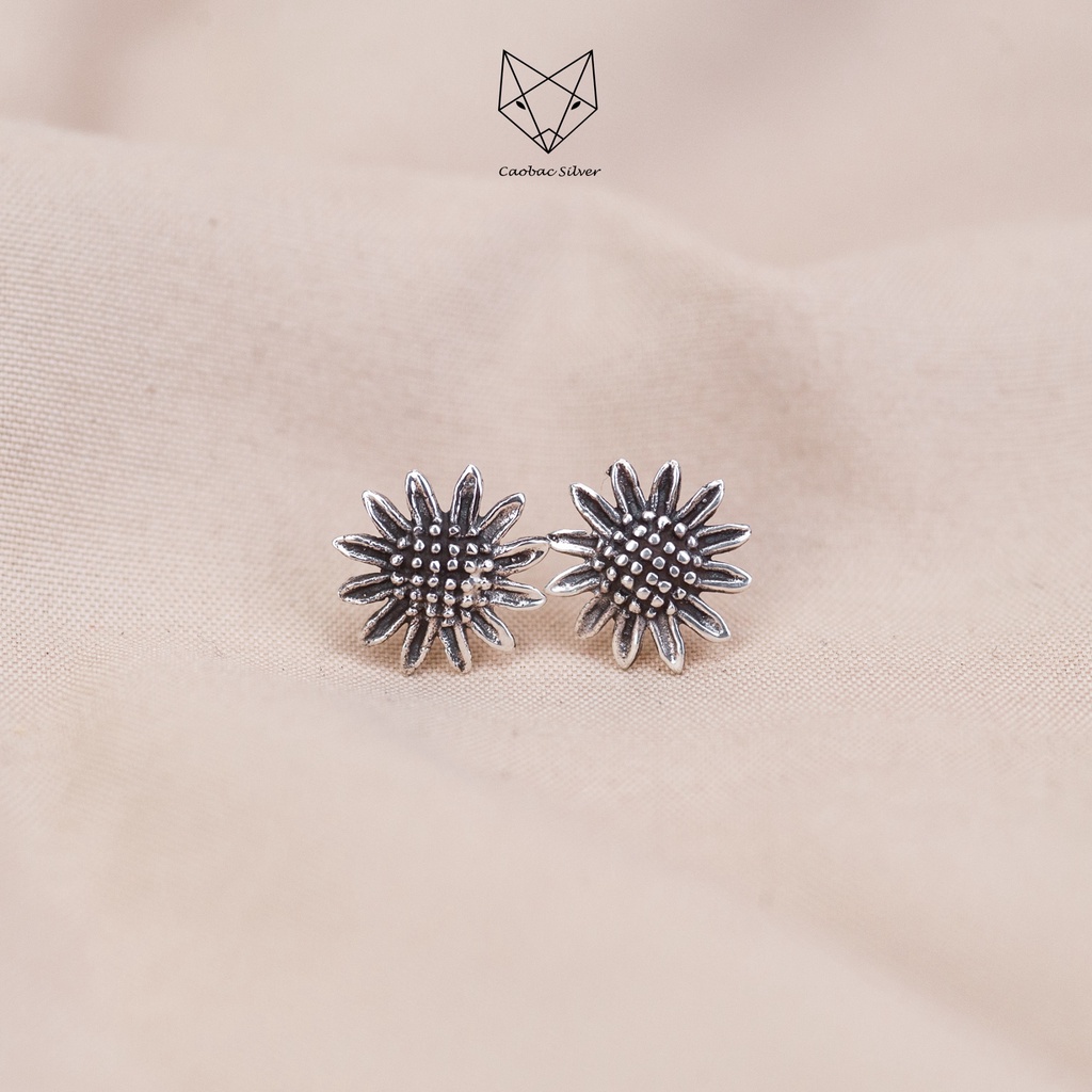 Khuyên Tai Bạc Nữ CaoBac Silver Chất Liệu Bạc Thái Cao Cấp Thiết Kế Hình Hoa Nhẹ Nhàng Độc Đáo Dành Tặng Cho Bạn Nữ