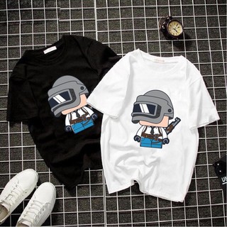 Áo thun cotton in hình game pubg 2 màu đen trắng