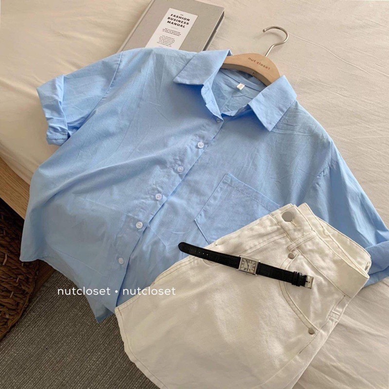 [Mã WASKT304 giảm 15% tối đa 30K đơn 99K] Áo sơ mi cộc tay túi ngực_A0151 | BigBuy360 - bigbuy360.vn