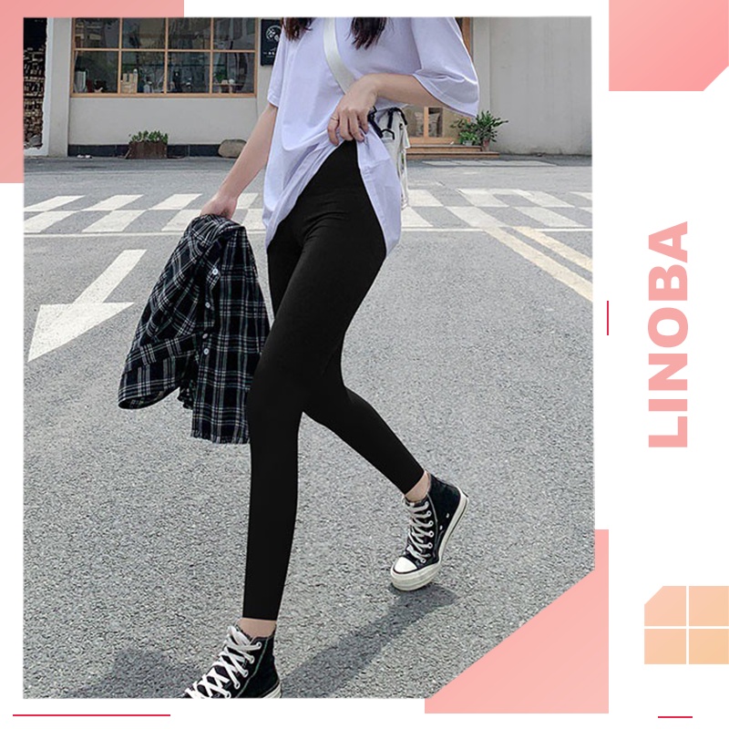 Quần legging nữ dài cạp cao nâng mông co gian 4 chiều LINOBA QL02
