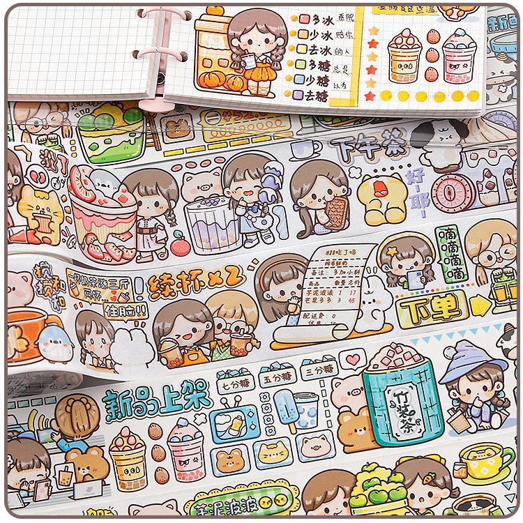 Chiêt cuộn washitape họa tiết DoDoJam dễ thương, Cuộn băng giấy dán in hình Telado trang trí sổ tay xinh xắn