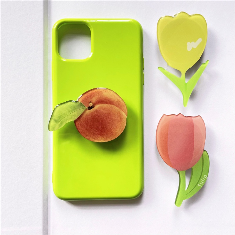 Giá đỡ dán ốp điện thoại popsocket mika acrylic M113125 họa tiết hoa bánh trà chiều chill chill