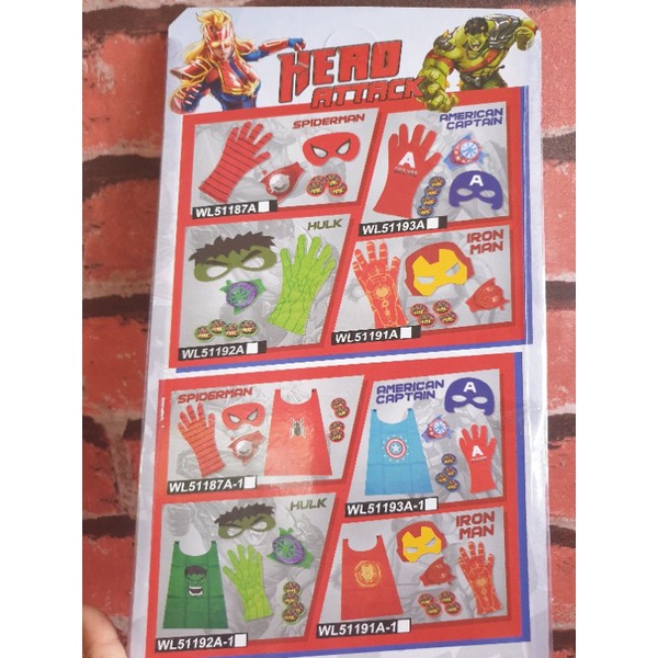 Đồ Chơi Găng Tay Mặt Nạ Siêu Nhân Nhện Spiderman Đội Trưởng Mỹ Captain