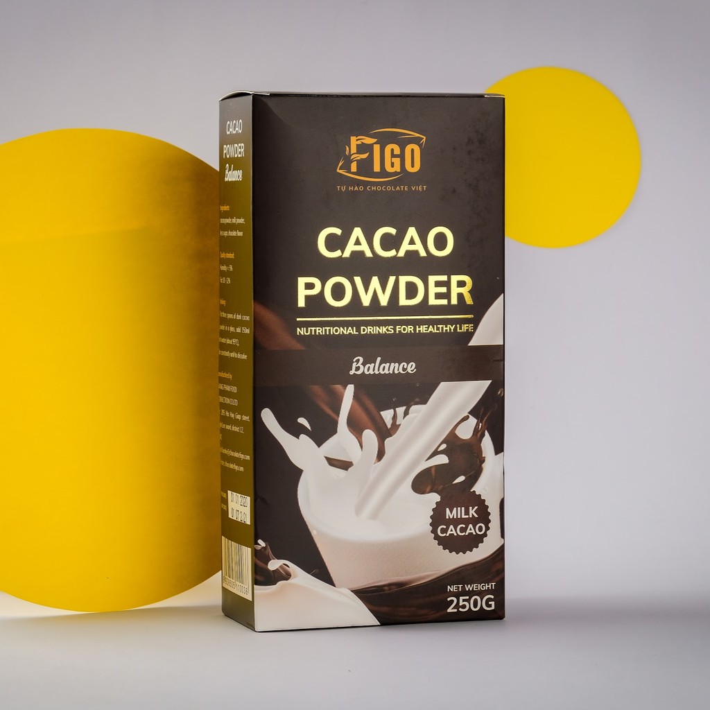 [ GÂY NGHIỆN] Bột Socola đắng 80% cacao ít đường dòng Balance Figo 250gram