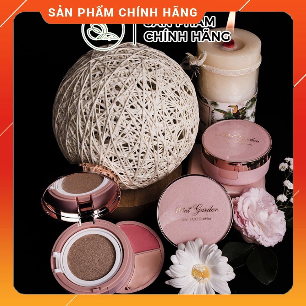 [HÀNG CHÍNH HÃNG] Phấn Nước Mini Garden 3 In 1 CC Cushion SPF 40+ PA+++ ( 1 lõi x 12g) PV991