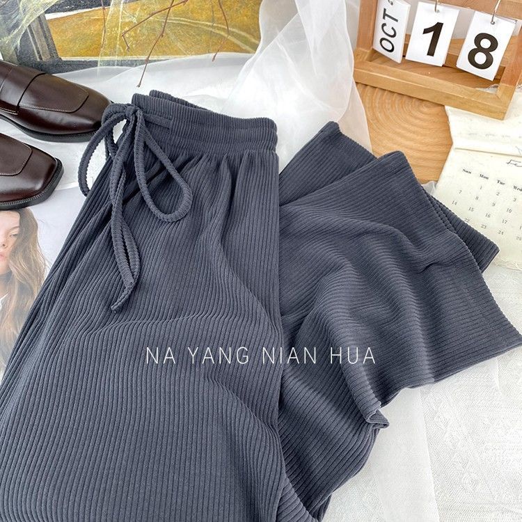 Quần Lụa Mỏng Ống Rộng Lưng Cao Phối Dây Rút Thời Trang Mùa Hè Hàng Mới Dành Cho Bạn Nữ