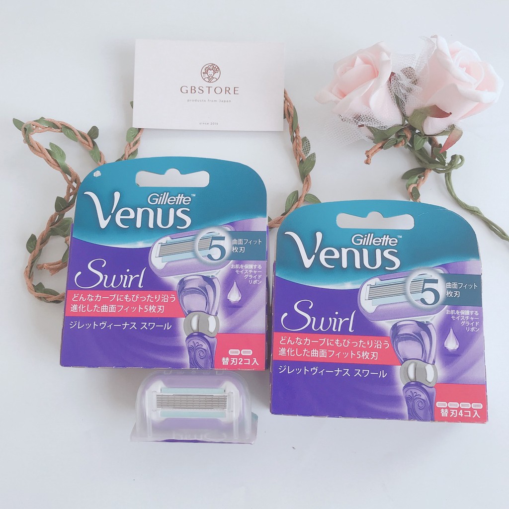 (Hàng Nhật giá tốt) Lưỡi thay thế Dao cạo lông body Gillette Venus 5 lưỡi màu tím cao cấp nội địa Nhật Bản