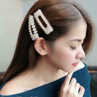 Set 4 Kẹp Tóc Cặp Tóc Đính Hạt Châu Siêu Hót