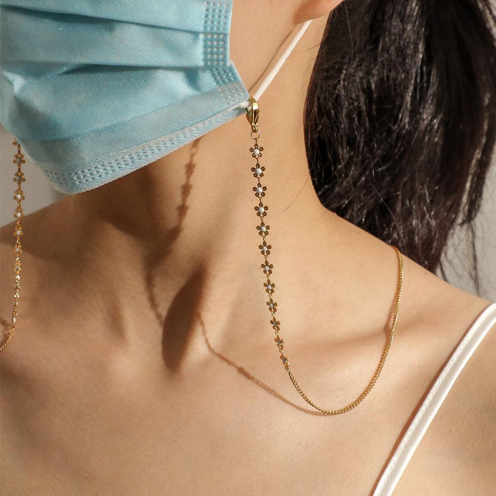 Dây Đeo Mắt Kính Chống Mất Bằng Thép Không Gỉ Họa Tiết Hoa