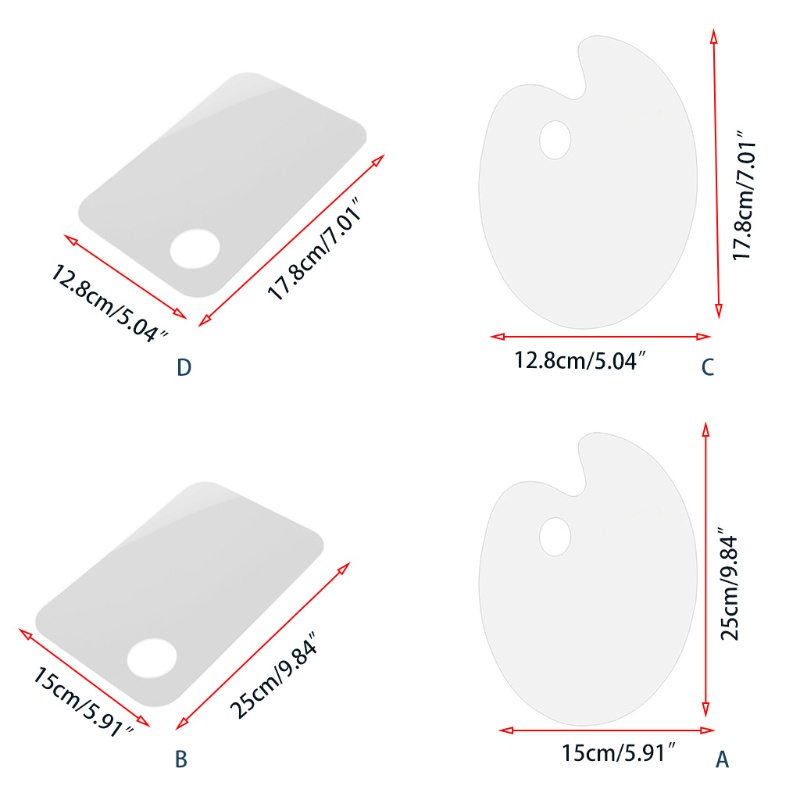 Bảng Đựng Màu Vẽ Cầm Tay Bằng Acrylic Trong Suốt Cho Người Mới Bắt Đầu