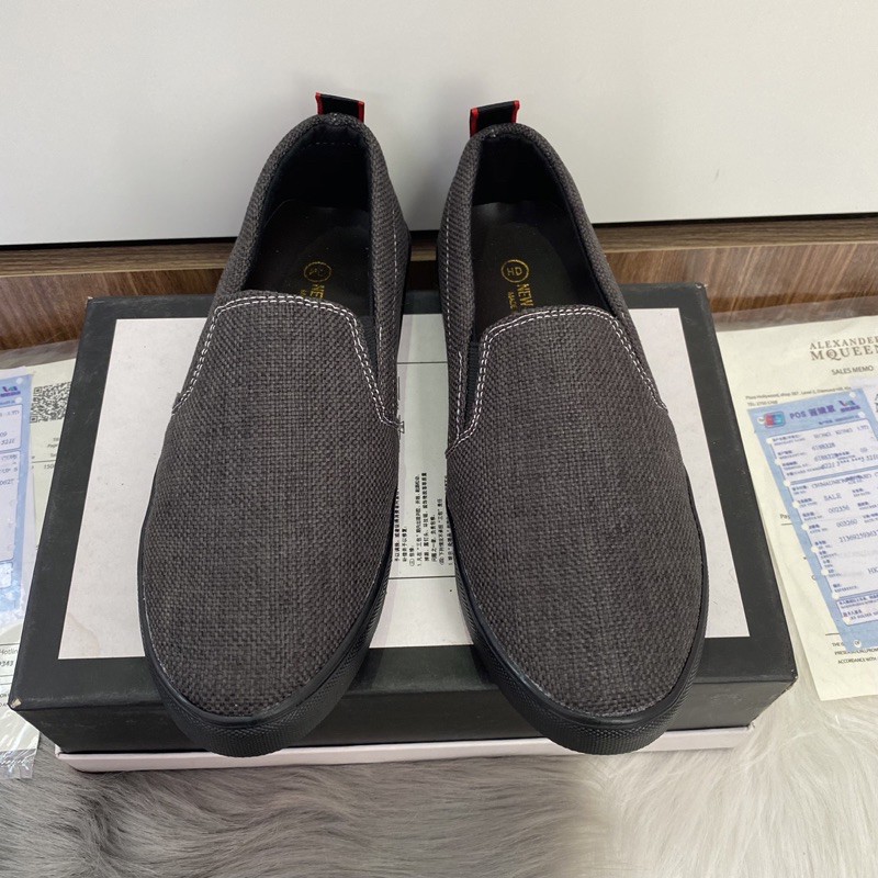 Giầy lười vải xám nam kèm video | BigBuy360 - bigbuy360.vn