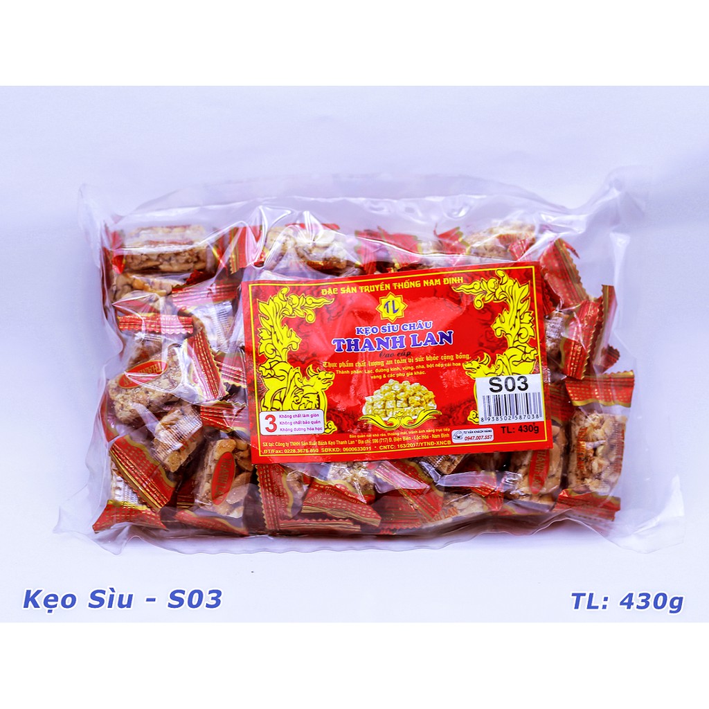 Kẹo Sìu Châu Thanh Lan Nam Định chính hiệu - Kẹo lạc gói S03 (430g)