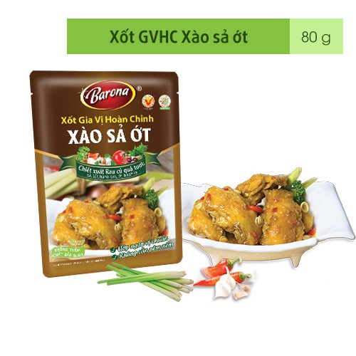 Xốt Gia Vị Hoàn Chỉnh Barona - Xào Sả Ớt 80g | BigBuy360 - bigbuy360.vn