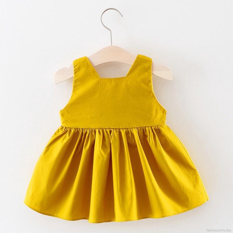 Đầm không tay cổ tròn in hoa dễ thương cho bé gái