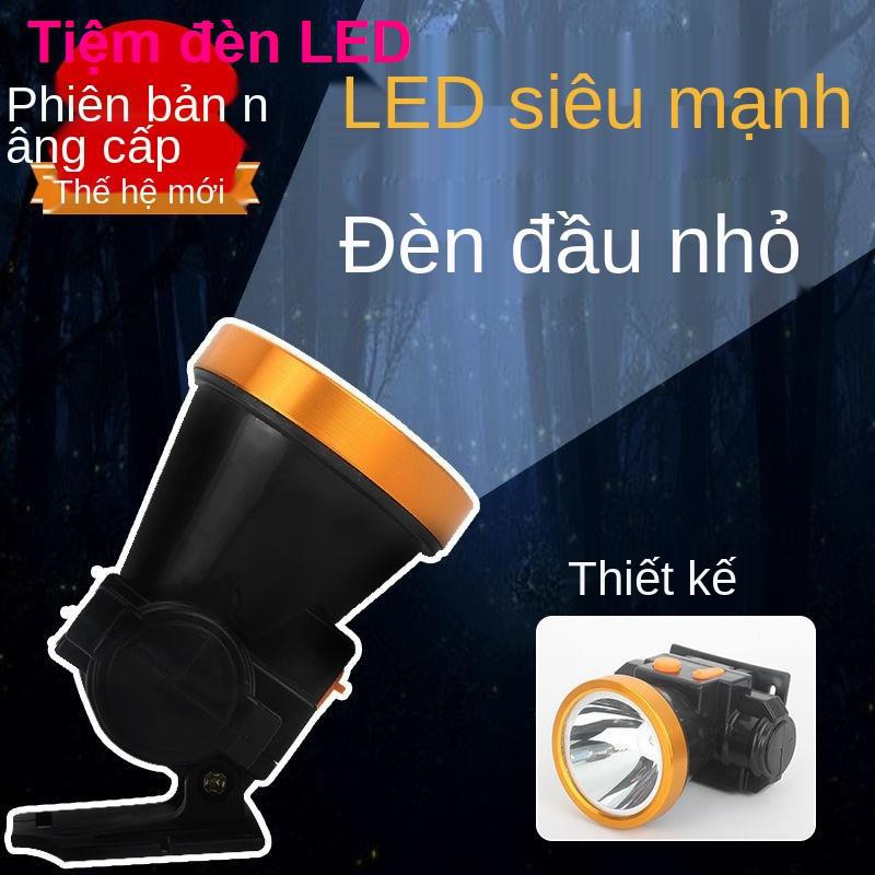 Đèn pha LED độ sáng cao có thể sạc lại tầm xa siêu ngoài trời chống thấm nước soi câu cá ban đêm pin của thợ mỏ