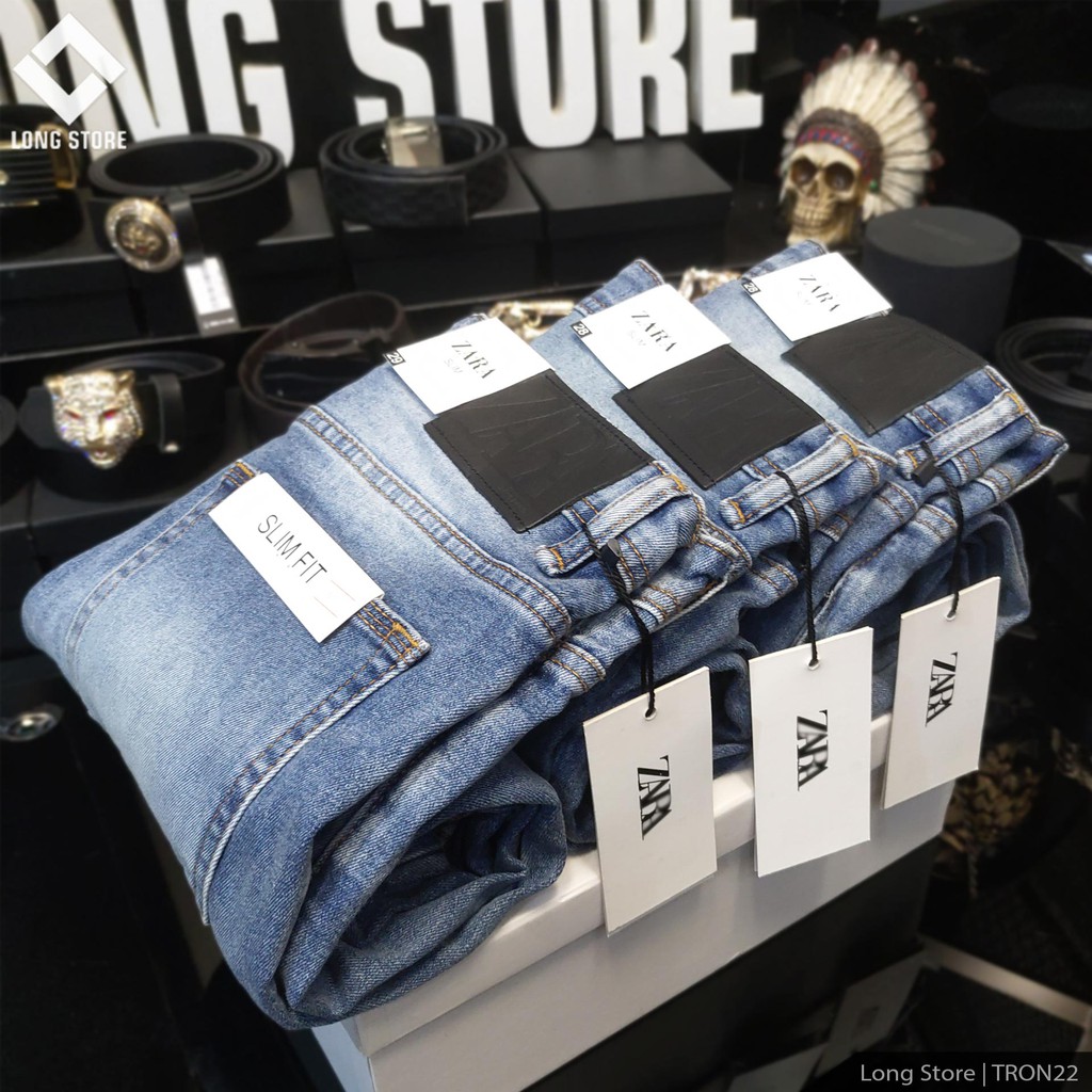 Quần jean nam xanh nhạt cao cấp chất bò co giãn ống đứng dáng ôm skinny đẹp chuẩn Hàn Quốc có big size Tron22 | BigBuy360 - bigbuy360.vn