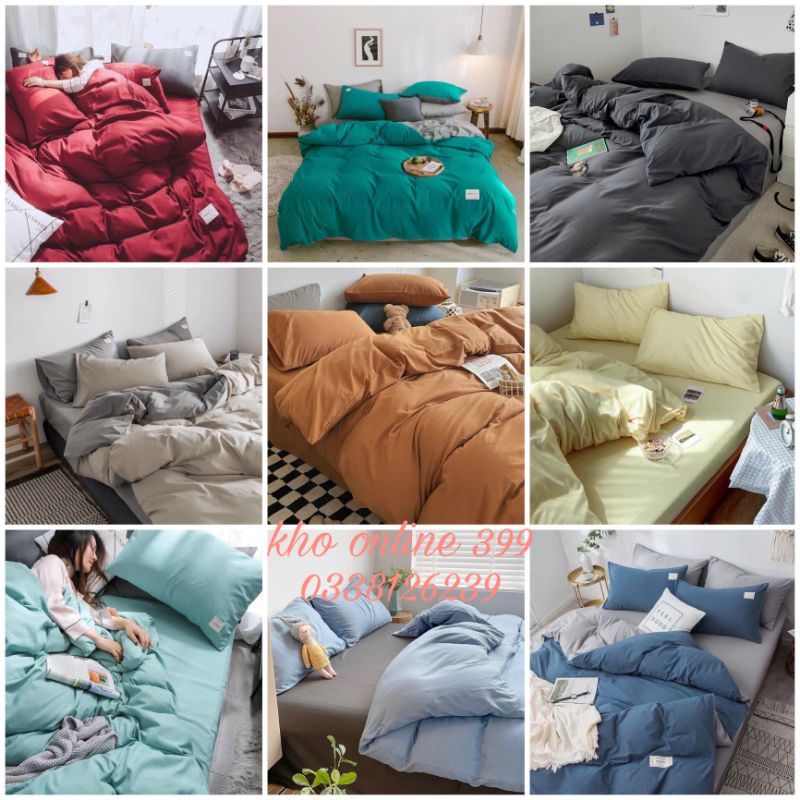 [GIÁ HỦY DIỆT] set 4 món chăn ga gối tici notag hàn quốc đủ kích thước ga trải giường 1m6, 1m8, 2mx2m2