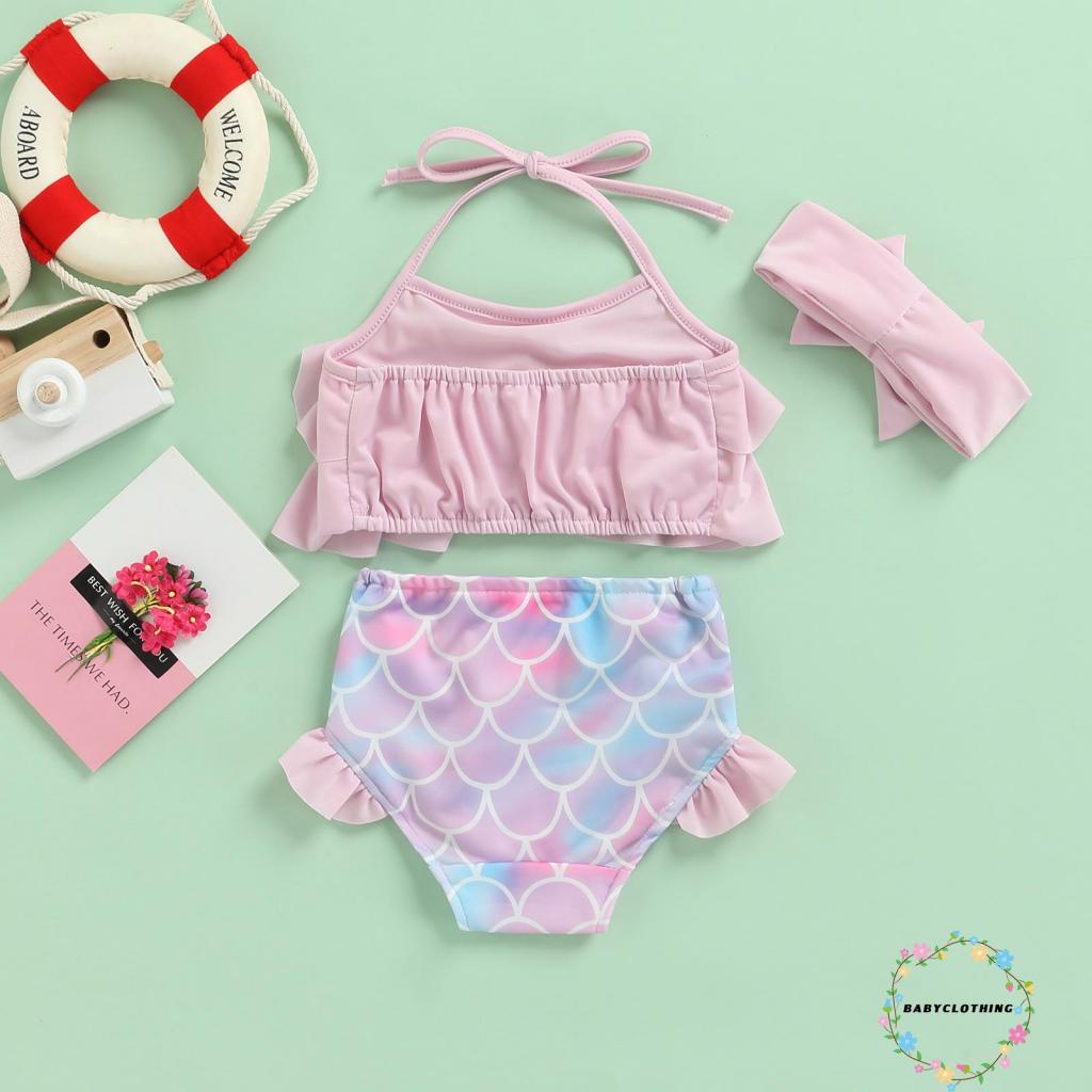 Bộ đồ bơi 3 mảnh màu sắc thời trang cho bé gái