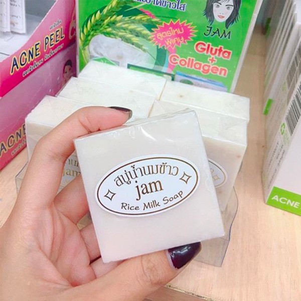 Xà Phòng Tắm Trắng Da Sữa Gạo Thái Lan JAM Rice Milk Soap 65g