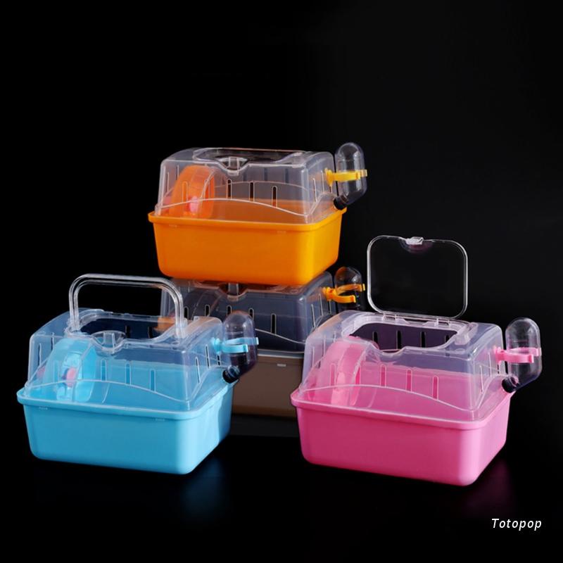 Hộp Lồng Đựng Chim Vẹt / Chuột Hamster Bằng Nhựa Có Tay Cầm Tiện Dụng Ốp