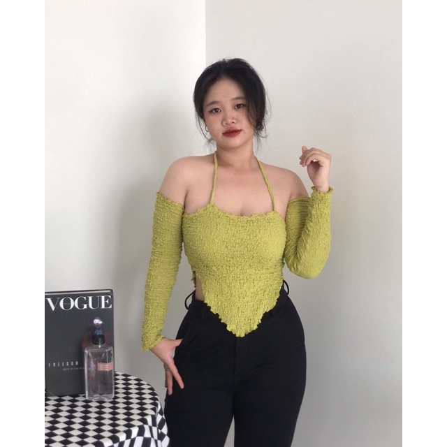 áo croptop nữ BIGSIZE kiểu xẻ tay xinh xắn FATTYTA