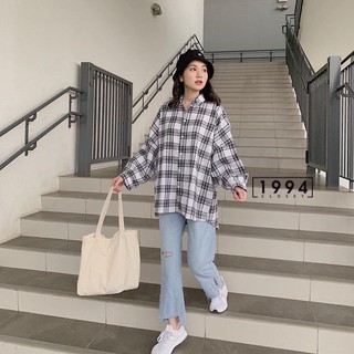 Áo Sơ Mi Kẻ Nữ - Sơ mi dài tay Stripes kẻ sọc trắng đen SIÊU HOT
