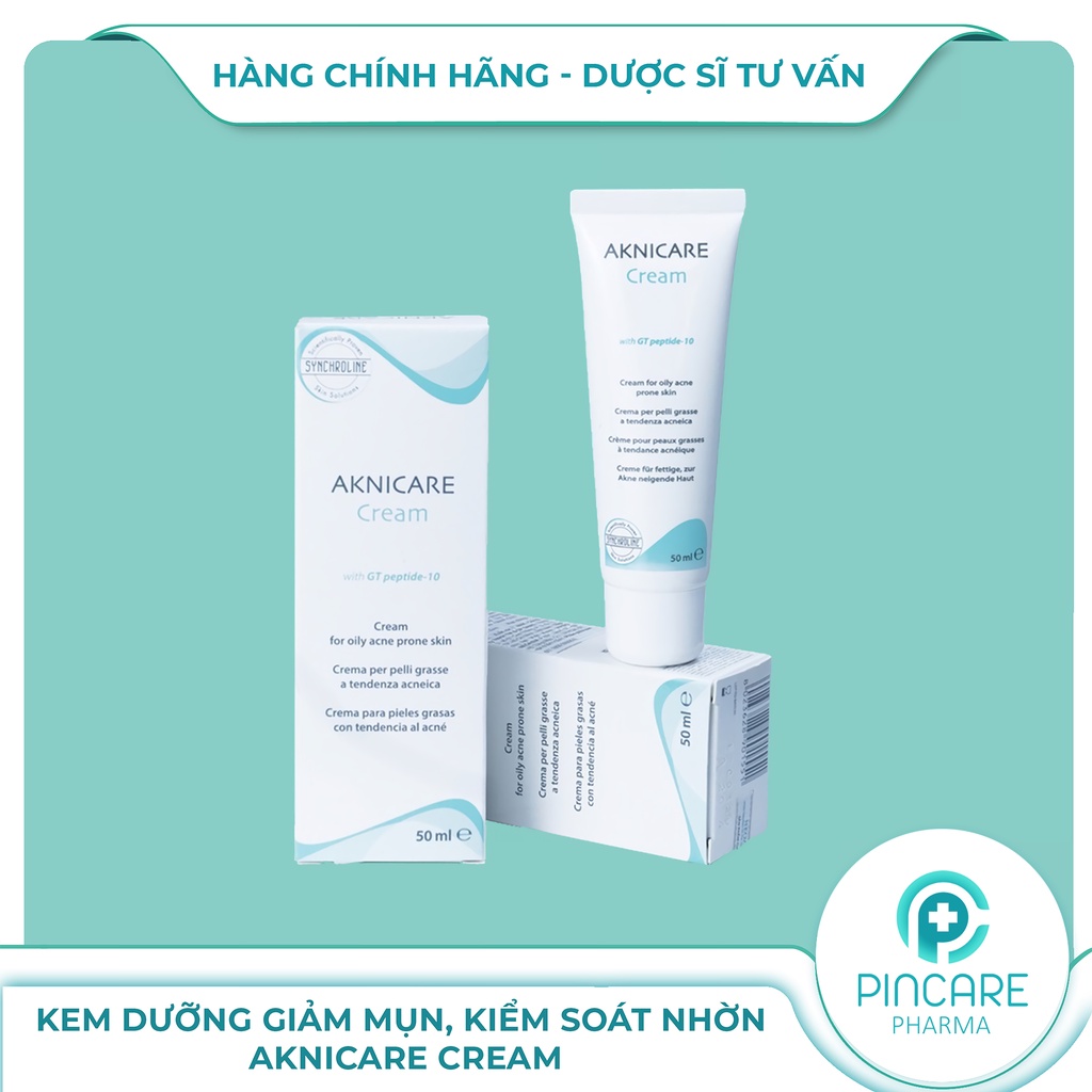 Kem dưỡng giảm mụn, kiểm soát nhờn Aknicare Cream 50ml - Hàng chính hãng - Nhà thuốc PinCare