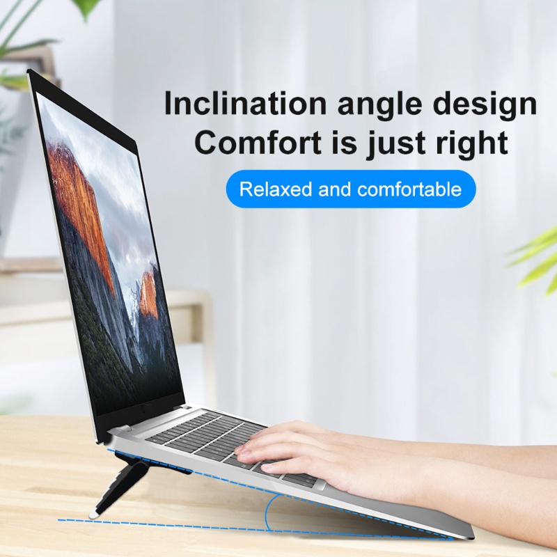 Set 2 giá đỡ laptop màu đen thiết kế gấp gọn đơn giản sáng tạo