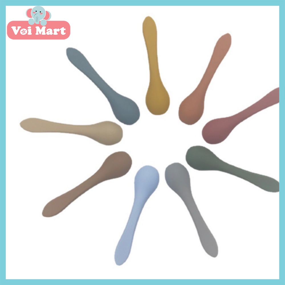 Thìa Ăn Dặm Silicon Cho Bé, Thìa Ăn Dặm Bảo Vệ Nướu Chất Liệu Cao Cấp An Toàn