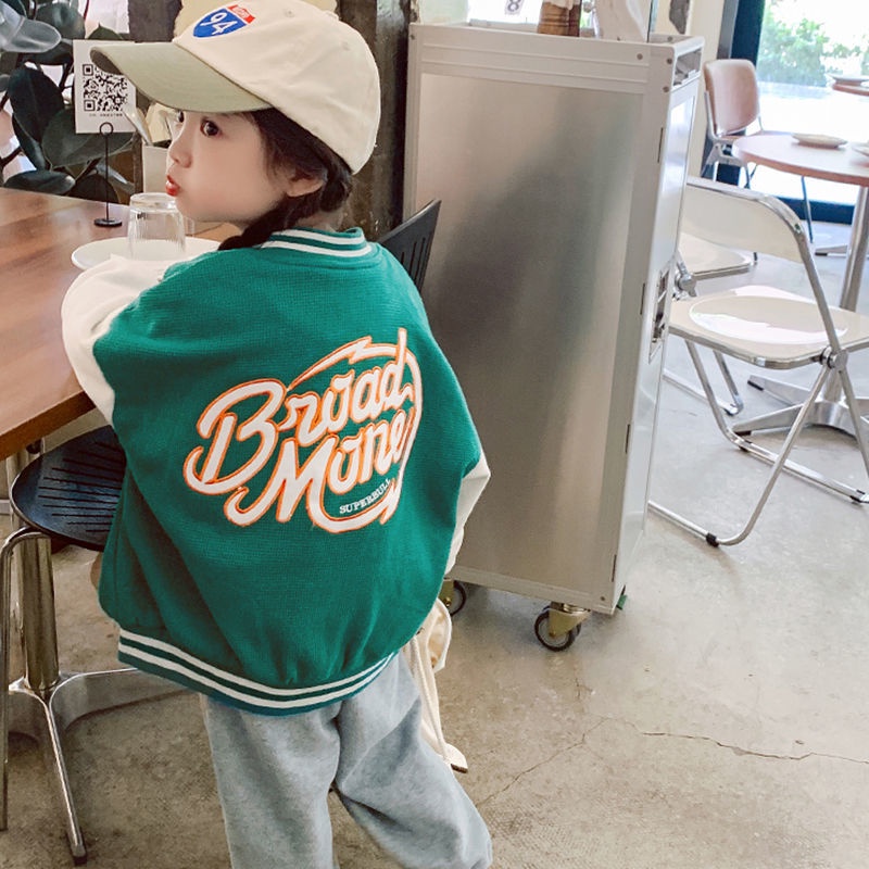 Áo khoác bóng chày thời trang xuân thu xinh xắn cho bé gái