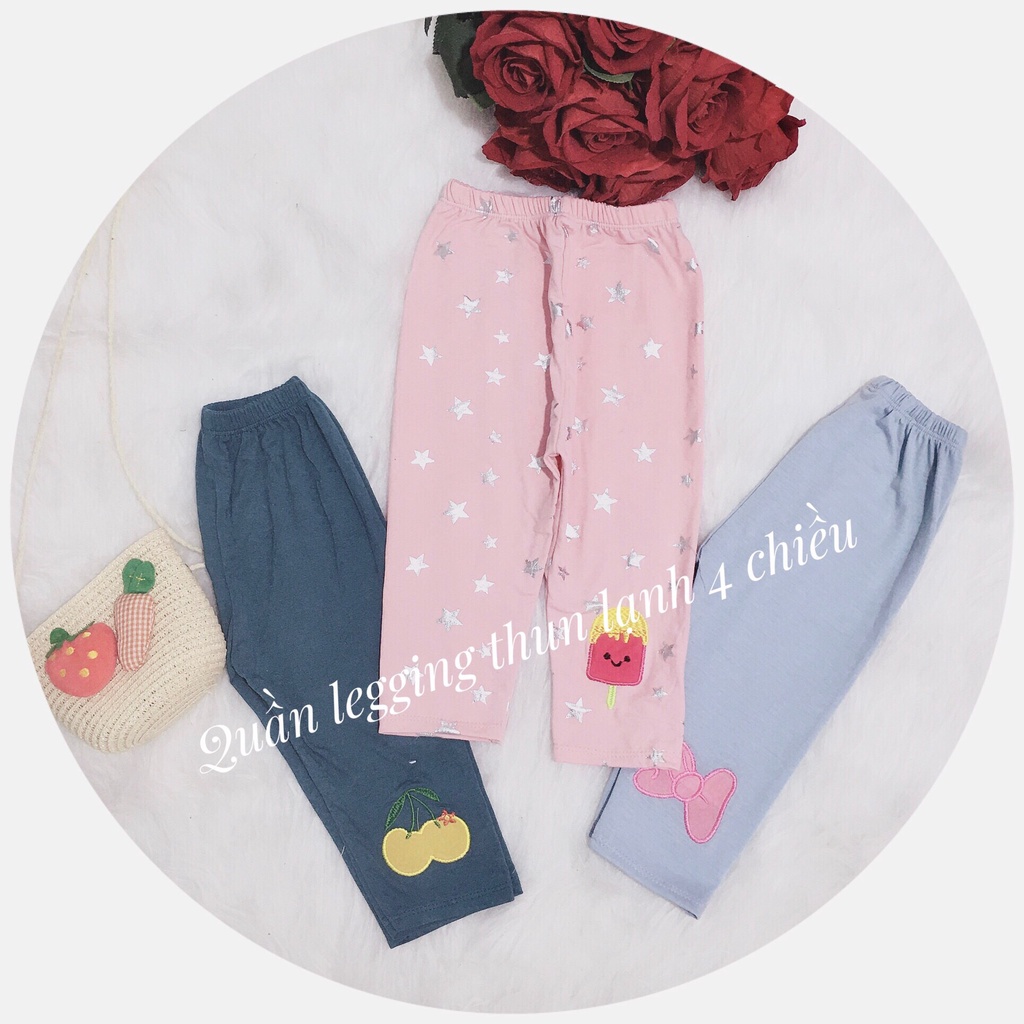 Quần legging dài thun lạnh 4 chiều mềm mại cho bé gái siêu xinh