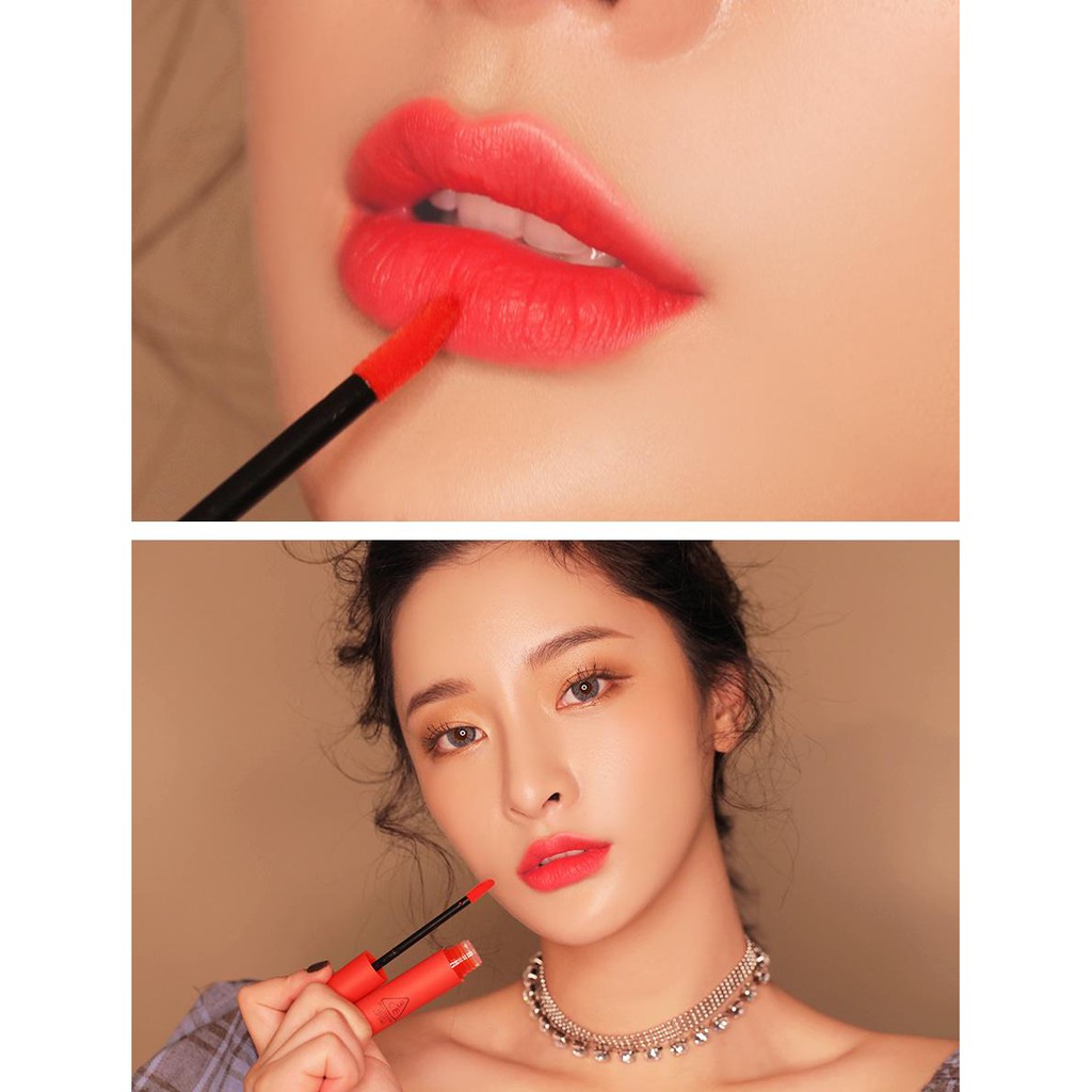 Son kem lì 3CE Velvet Lip Tint #Save Me + Gương trang điểm mini xinh xắn