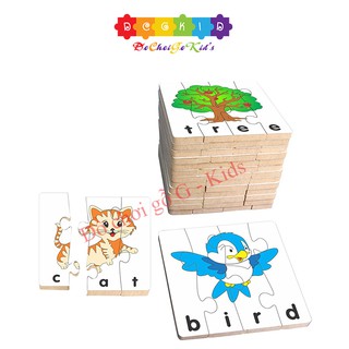 Đồ chơi gỗ ghép hình học chữ TA- 1 bộ 15 hình ghép hãng winwintoys