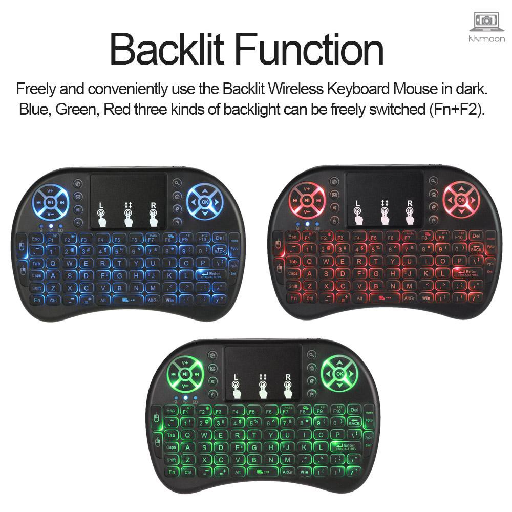 Backlit 2.4GHz Wireless Keyboard Air Mouse Touchpad Handheld Remote Control Backlight for Android TV BOX PC Smart TV Black