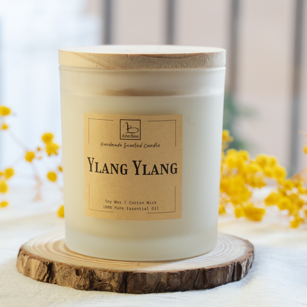 Nến Thơm Asterbee Hương Ylang Ylang - Ngọc Lan Tây | 100% Tinh Dầu Thiên Nhiên, Sáp Đậu Nành, Bấc Cotton Không Khói
