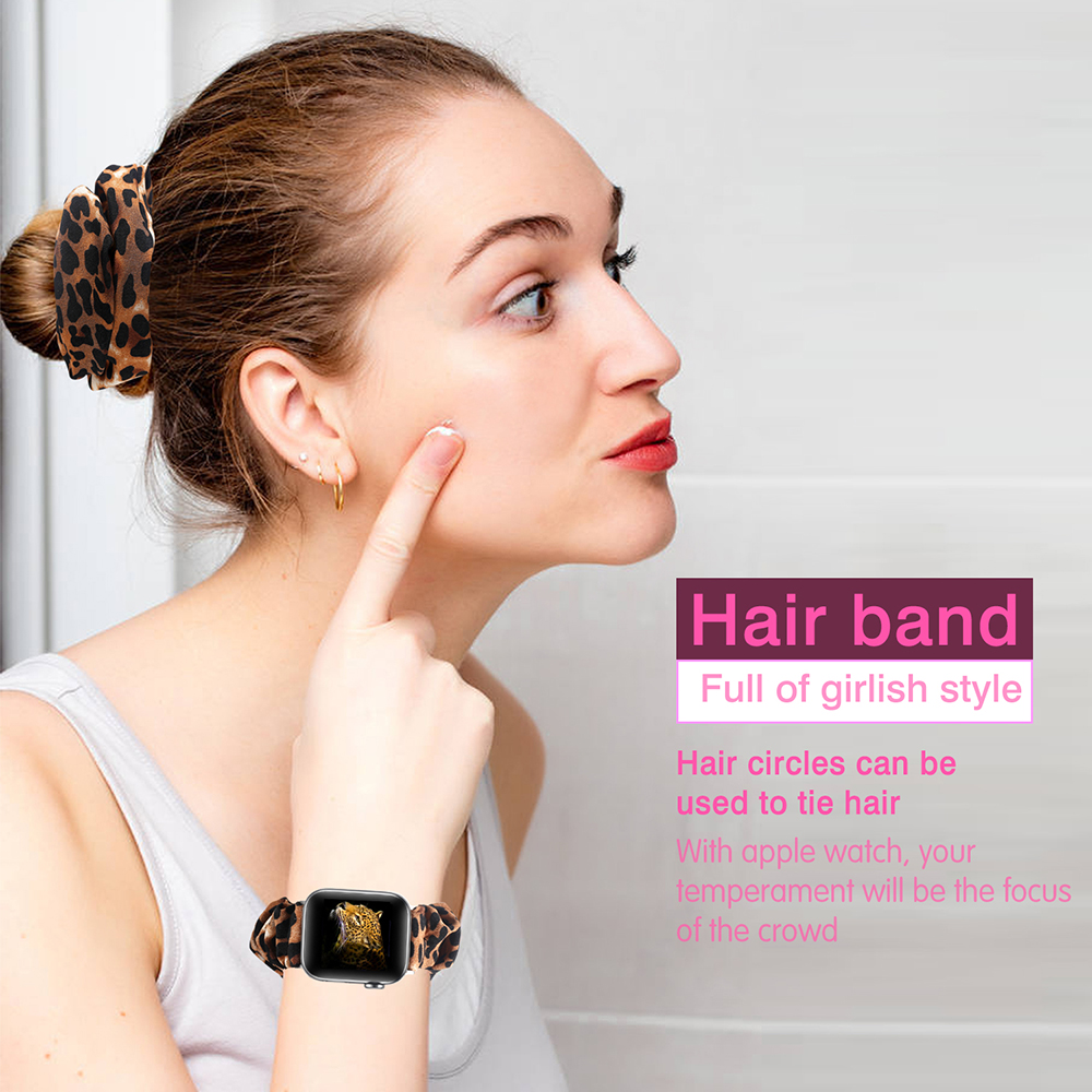 Dây đeo MAYSHOW Nữ Dây đeo tóc Scrunchie Đàn hồi cho Dây đeo Apple Watch 5 4 3 2 38mm 40mm 42mm 44mm Dây đeo đồng hồ