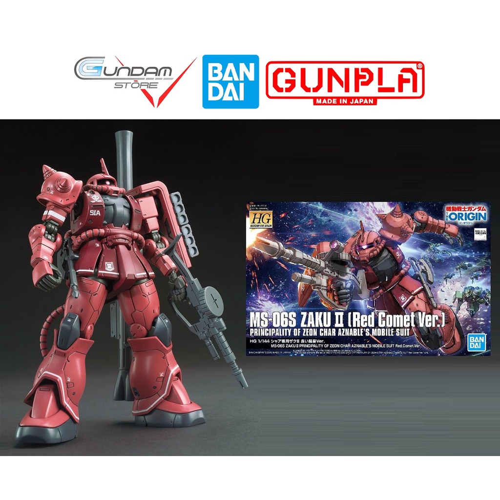 Mô Hình HG Zaku 2 Red Comet MS-06S Gundam Bandai The Origin 1/144 Đồ Chơi Lắp Ráp Anime Nhật