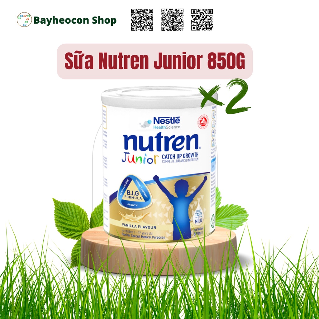 [Date 2024] Bộ 2 lon Sữa Dinh Dưỡng Nutren Junior 850G