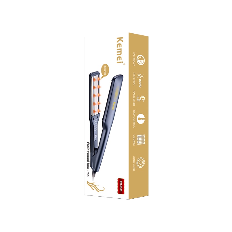 Kemei Professional Corrugated Hair Curler Tourmaline Ceramic Curling Iron Crimper Corn Plate Corn Perm Splint Hair Styling Tools