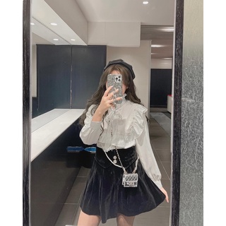 Sơmi cổ nơ ren