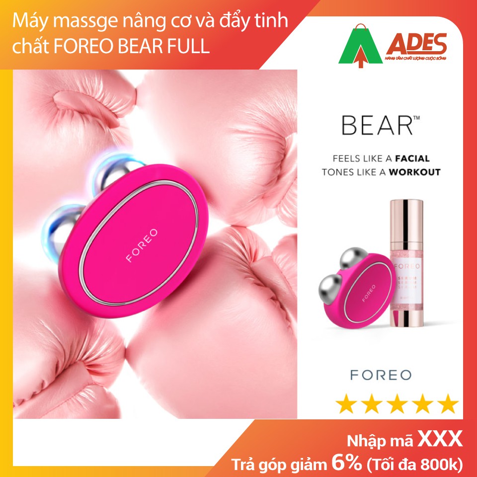 FOREO BEAR FULL - HÀNG CHÍNH HÃNG BẢO HÀNH 24 THÁNG - 1 ĐỔI 1 - Máy massage nâng cơ và đẩy tinh chất dưỡng da | BigBuy360 - bigbuy360.vn